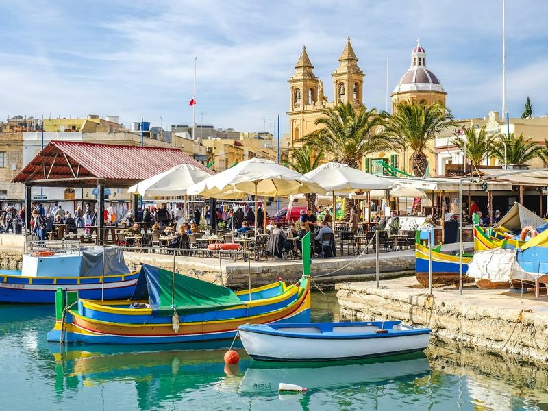 Marsaxlokk Malta old fisherman village and important tourist attraction on the island